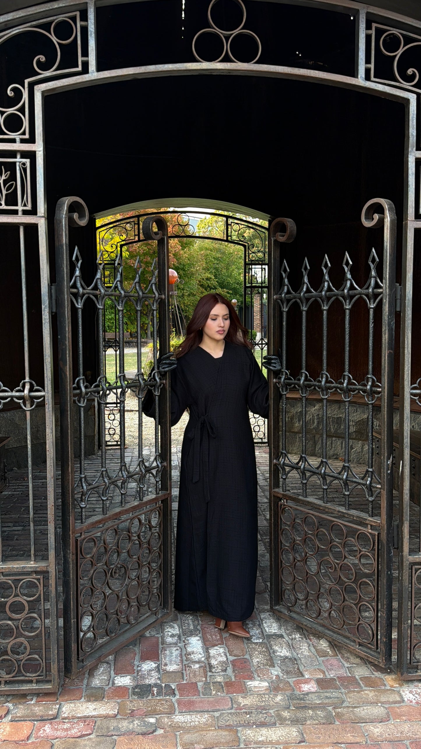 Tweed Coat Abaya- Black