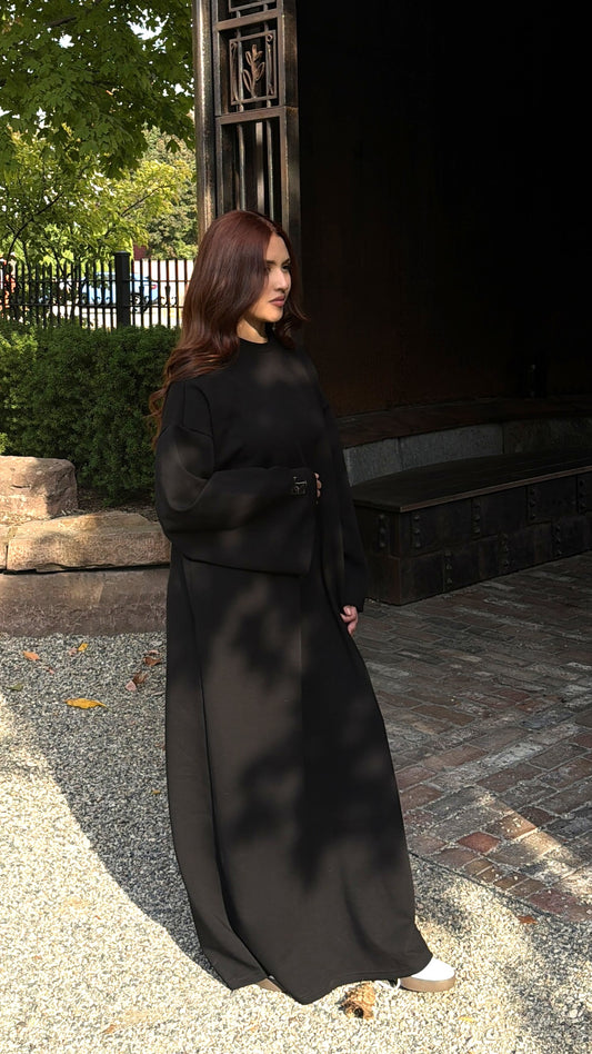 Black Crewneck Abaya