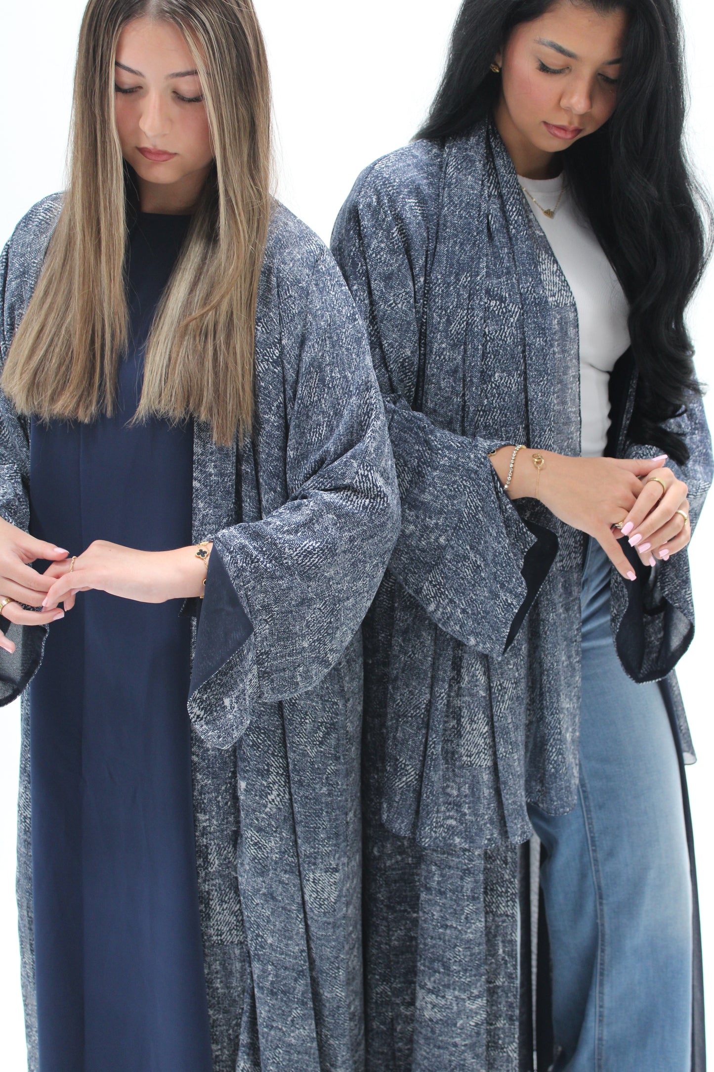 Denim Tide Abaya - 3 Piece Set