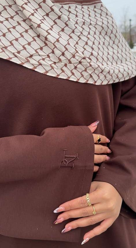 Brown Crewneck Abaya
